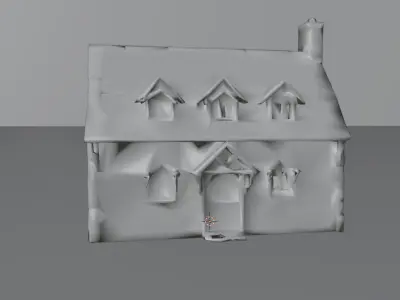 Medieval House Low-poly 3D model 48