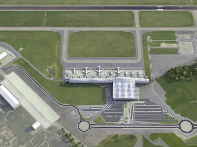 Zagreb Franjo Tudjman Airport Low-poly 3D model