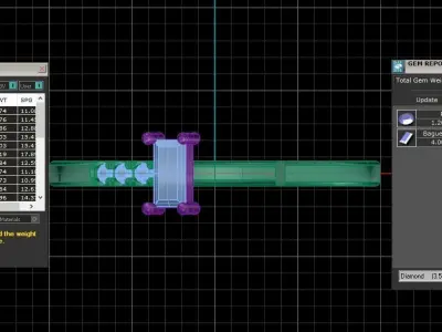 Open End Light Weight Baguette stone Band Ring 3D print model