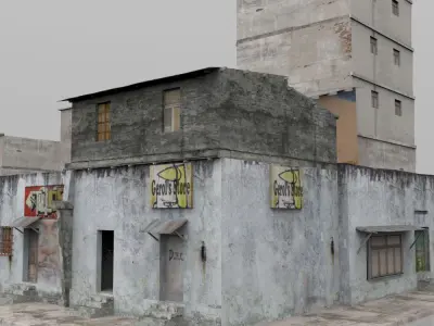 Shanty Town Buildings 2 City Block A B C Low-poly 3D model