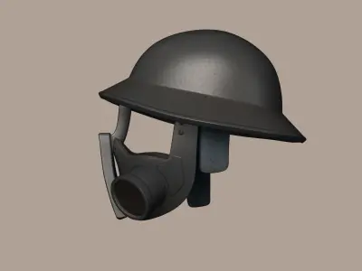 Steampunk Miner Helmet Mask - SciFi Character Design Low-poly 3D model