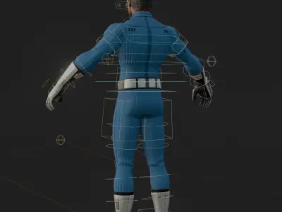 Sue Storm 3D Model Fortnite Invisible Woman Rigged PBR Low-poly 3D model