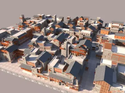 Tourist Resort Town 3D model