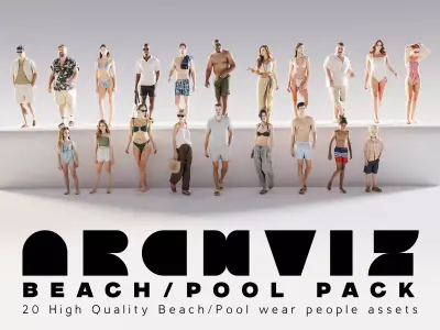 ArchViz People  20 Resort and Beach Character Models 3D model