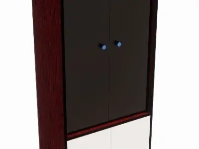 Almira with Glass Door and Drawer 3D model