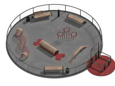 Dog walking area 1 3D model