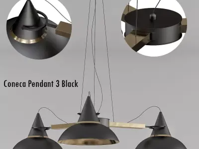 Coneca Pendant 3 Black 3D model