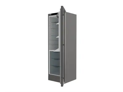 Free-standing refrigerator opened 3D model