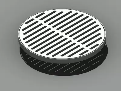 Drainage Manhole Cover D600 with Frame Storm Drain Urban Infrast 3D model