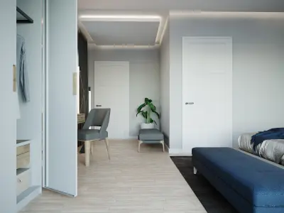 Simple Bedroom  Interior 4 3D model