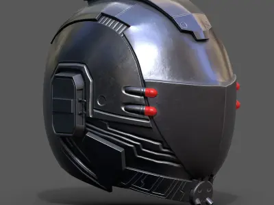 Helmet scifi military combat 3d model low poly human  space  Low-poly 3D model