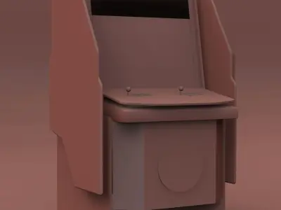 Arcade street fighter v machine Low-poly 3D model