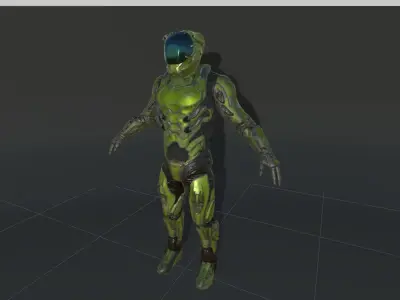 cyborg soldier v3 unity5  Low-poly 3D model