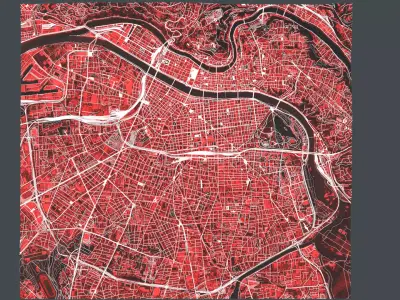 Streets and roads City Lion France  3D model