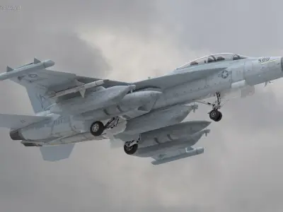  Boeing EA 18G Jet Aircraft Simplified Rigged for Cinema 4D 