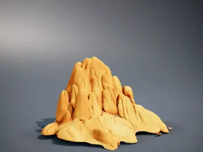 Golden Sandstone Mountain model pack Low-poly 3D model