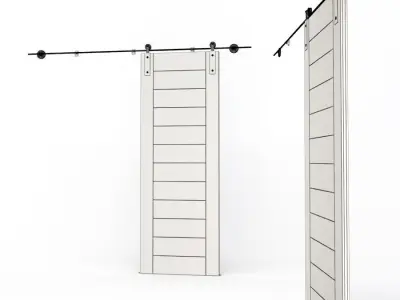 Wooden Sliding Door Solo 3D model