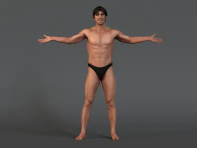Male Base Rig Low-poly 3D model