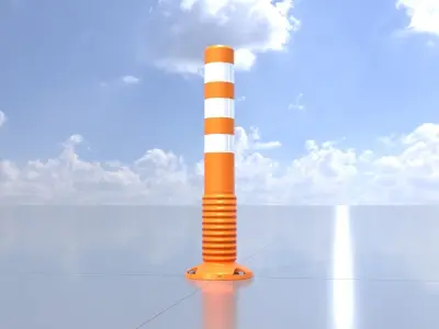 Flexible Traffic Bollard 750 Low-poly 3D model