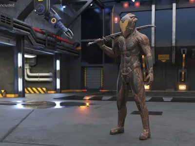  Futuristic Armored Soldiers Rigged for Maya Collection 