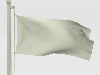 Animated Saint Lucia Flag Low-poly 3D model