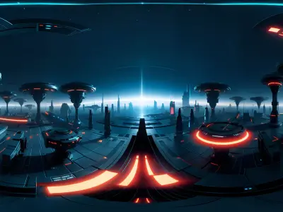 HDRI Futuristic Environments Panoramas Low-poly 3D model