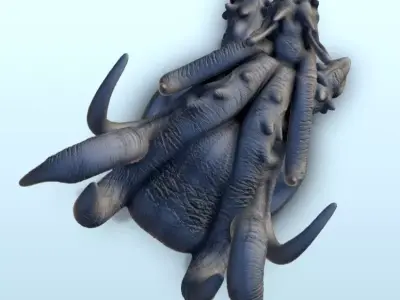Alien creature with tentacules and skull head 10 - Future Sci-Fi 3D print model