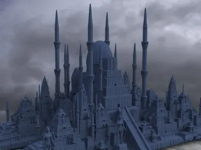 Palace exterior Oriental Massive 3D model