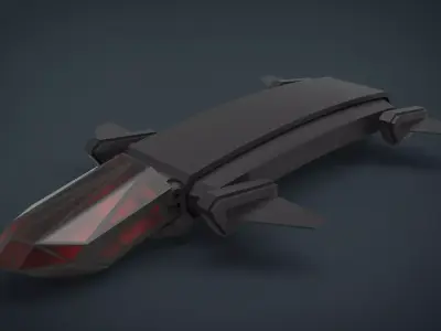 Whale SpaceShip Low-poly 3D model