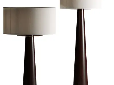 CB2 Eastside Acacia Wood Floor Lamp 3D model