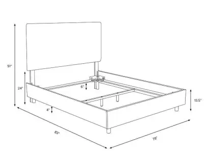 Tufted Upholstered Low Profile Standard Bed 3D model