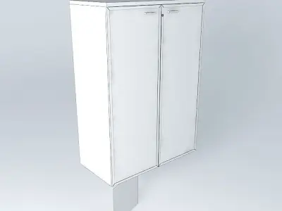MEDIUM HEIGHT CABINET ALUM. FRAME GLASS DOORS 900x450x1350mm Free 3D model