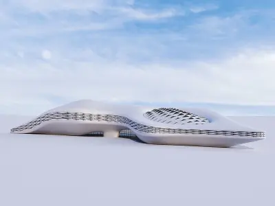 Futuristic building 8 3D model