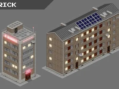 Game City Asset Pack Low-poly 3D model