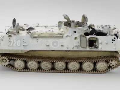 russian MT-LB literally destroyed by Ukrainian army 3D model