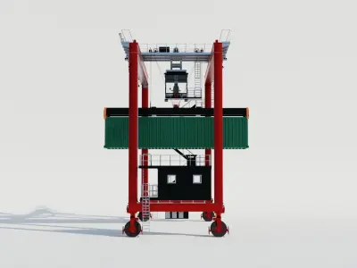 Rubber Tyred Gantry Crane - Harbour crane 3D model