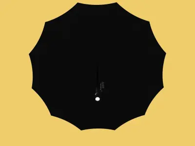 SAFETY UMBRELLA SELF DEFENSE FINGER HOLE GRIP FLASHLIGHT TORCH 3D model