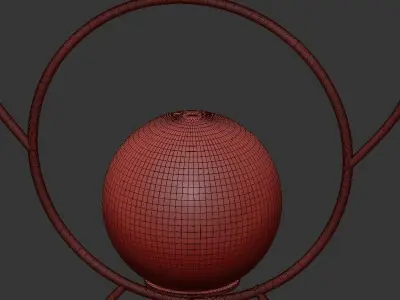 Hanglamp met warte metalen ringen 3D model