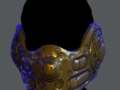 Gas mask helmet 3d model scifi Low-poly  Low-poly 3D model 475