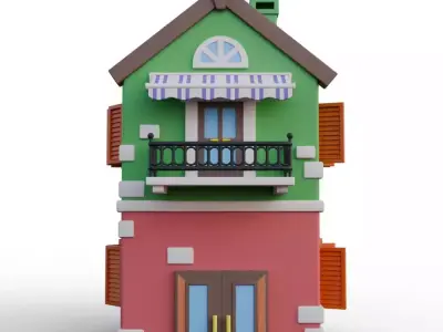 Stylized Island Floating House 10 Model Pack