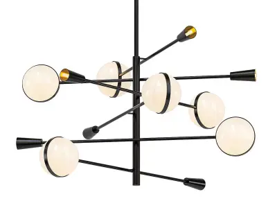 SLIME chandelier with glass globes 3D model