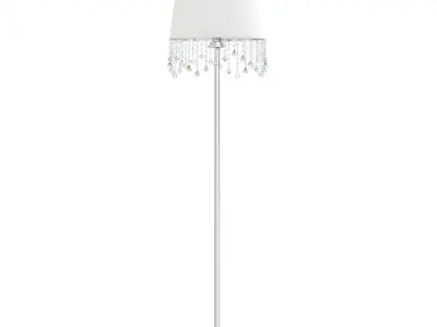 White and Metal Floor Lamp 3D Model 3D model