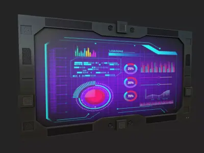 Sci-fi Display Low-poly 3D model