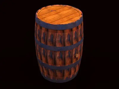 Wooden barrel Free 3D model