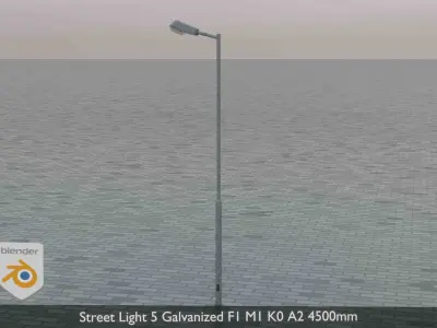 Street Light 5 Galvanized F1 M1 K0 A2 4500mm  Low-poly 3D model