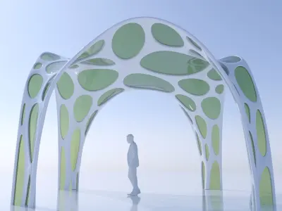 Parametric pergola stand 3D model