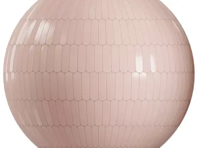 Pastel Pink Glossy Finger Tile 3D Model  Texture