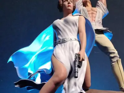 Star Wars Statue - Luke and Leia - Star Wars A New Hope Statue 3D print model