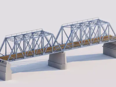 Structural engineering of Metal bridge structure 3D model purchase