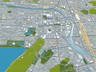 Xuzhou Jiangsu China 40km AI Low-poly 3D model